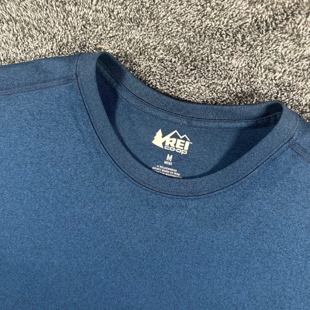 REI Co-op T-Shirt Mens M Blue Sahara Active Performance Hiking Running Tee